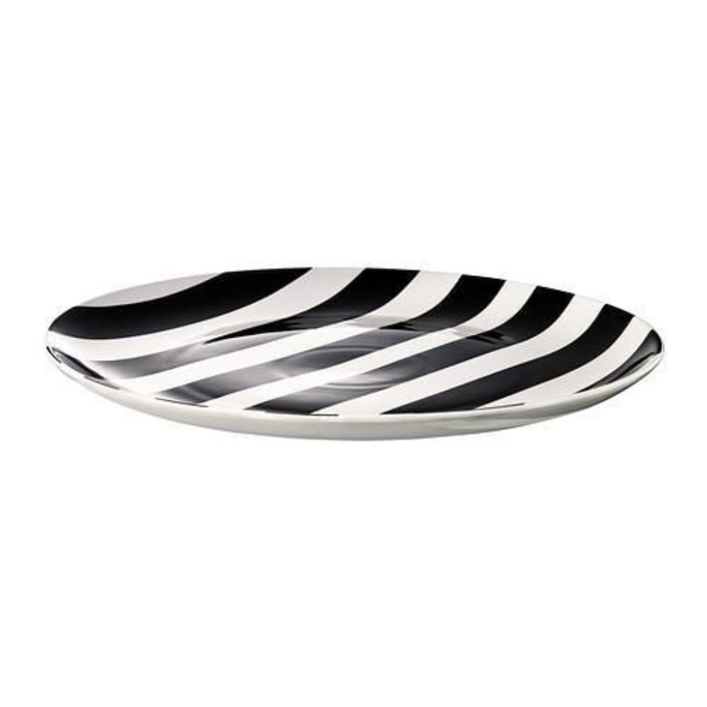 4x IKEA Striped Dinner Plates